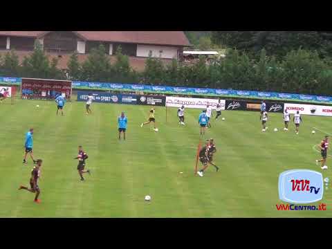 1a seduta di allenamento di Ancelotti a Dimaro