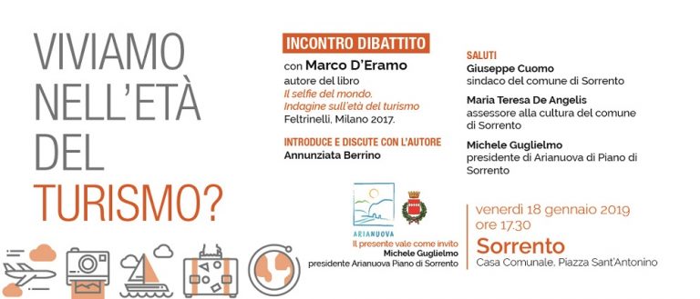 Sorrento, l’associazione Aria Nuova presenta l’evento “Viviamo nell’età del turismo?”