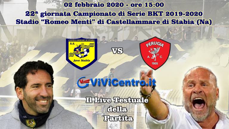 Juve Stabia-Perugia 1-2 (Iemmello 18° e 71°, Canotto 25°)