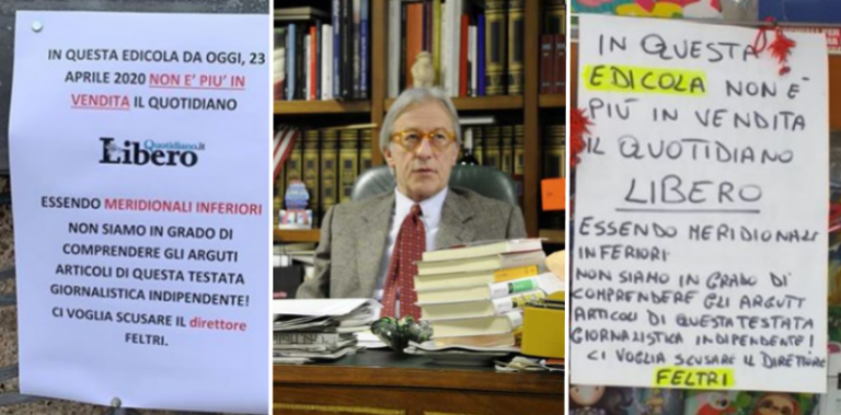 Napoli, forte reazione alle frasi razziste di Feltri: cittadini ed edicolanti si ribellano