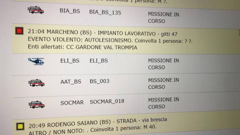 Tentato suicidio a Marcheno (BS): soccorso con elicottero