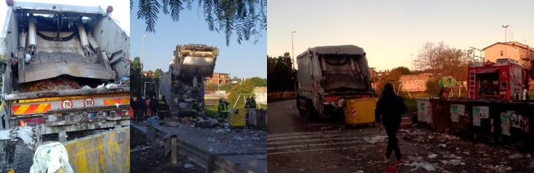 Esplosione nella mattinata di un autocompattatore mentre comprimeva i rifiuti. Tre feriti