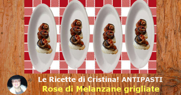 Rose di Melanzane grigliate con speck (o prosciutto cotto)