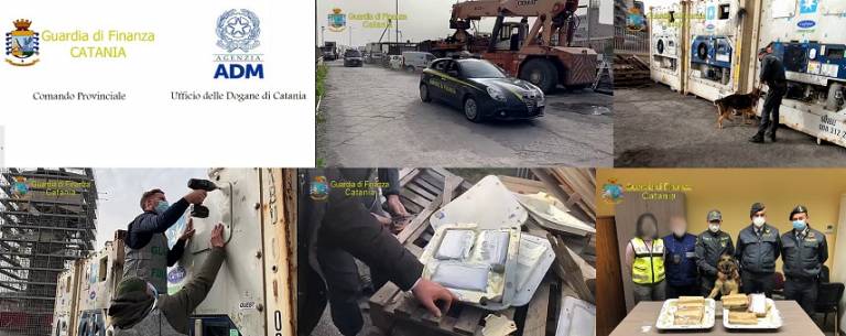 Sequestrati circa 7 kg di cocaina all’interno del porto di Catania (VIDEO)