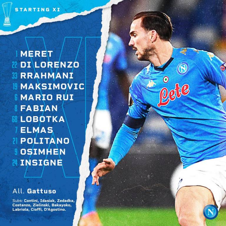 Le formazioni ufficiali di Granada-Napoli