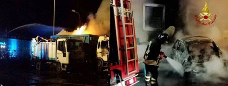 Incendiati 5 camion di un’azienda e un’auto. Tre giorni prima un simile rogo