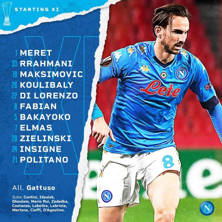 Le formazioni ufficiali di Napoli-Granada