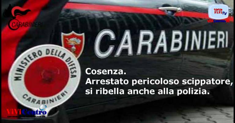Cronaca Cosenza. Arrestato pericoloso scippatore, si ribella anche alla polizia