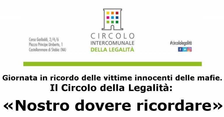 Castellammare : 21 marzo Giornata in ricordo delle vittime delle mafie