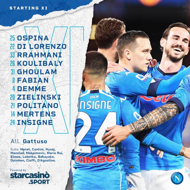 Napoli-Bologna, le formazioni ufficiali