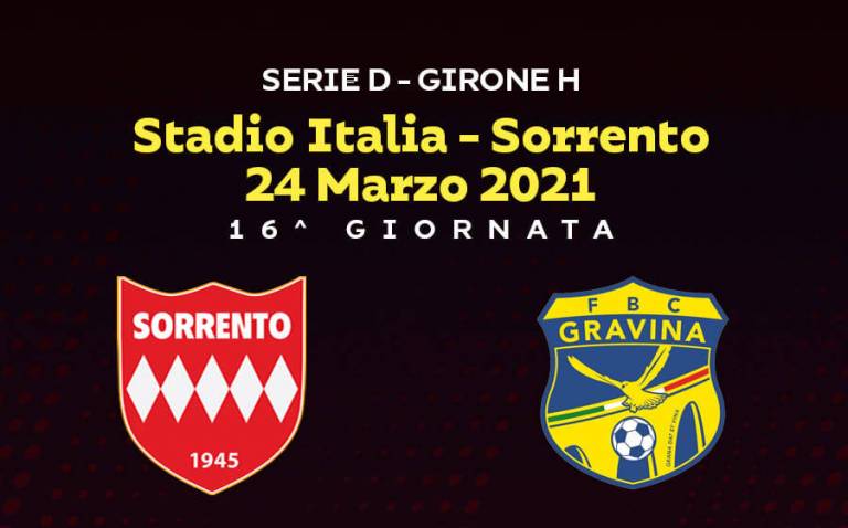 Sorrento-Gravina 1 a 0: rossoneri belli e vincenti all’Italia