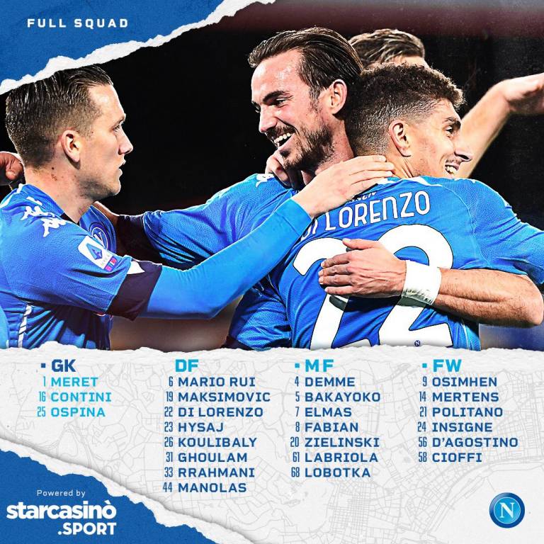 I convocati per Napoli-Bologna
