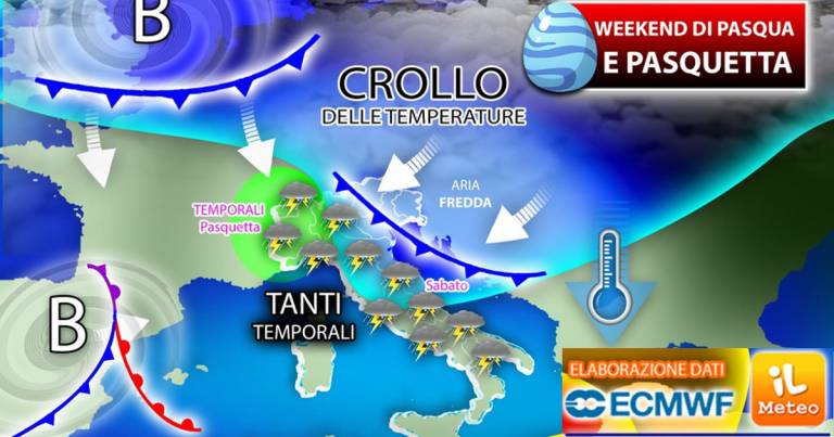 Meteo weekend di Pasqua e Pasquetta: rovinati da forti temporali