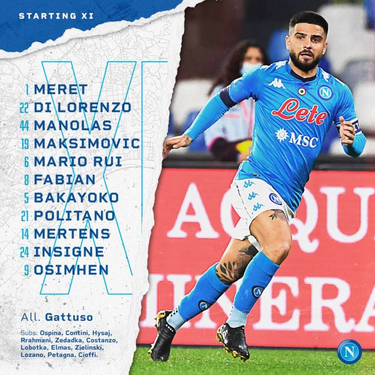 Napoli-Crotone, le formazioni ufficiali: dentro sia Mertens che Osimhen