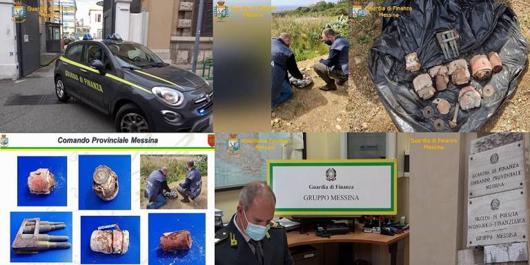Ordigni bellici pericolosi rinvenuti tra le sterpaglie in contrada Sperone a Messina