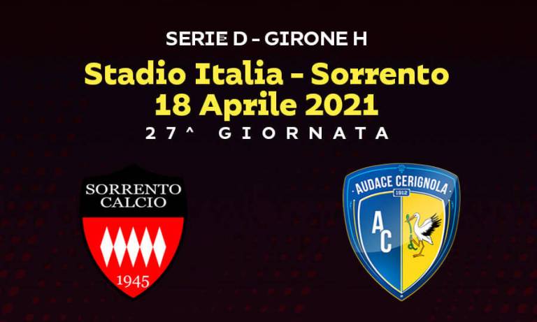 Sorrento tutto grinta: all’Italia é 2 a 0 contro l’Audace Cerignola