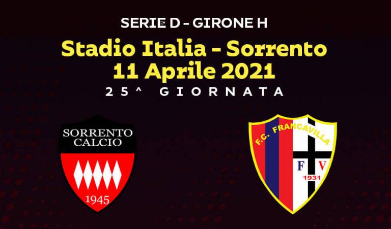 Sorrento-FC Francavilla 2 a 2: sfuma la vittoria all’Italia
