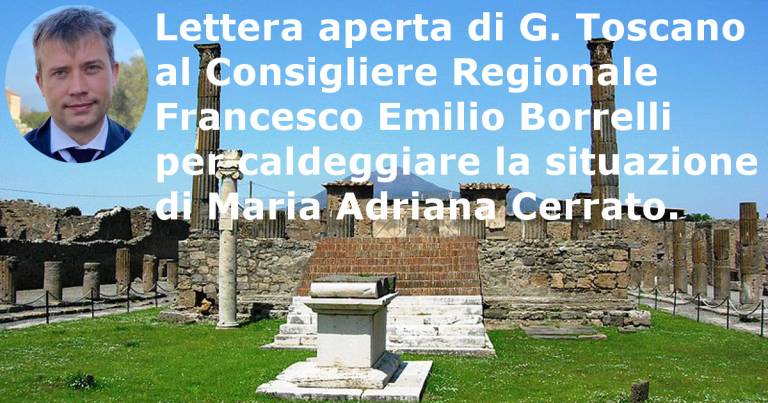 Lettera aperta di G. Toscano al Consigliere Reg.le F. Emilio Borrelli