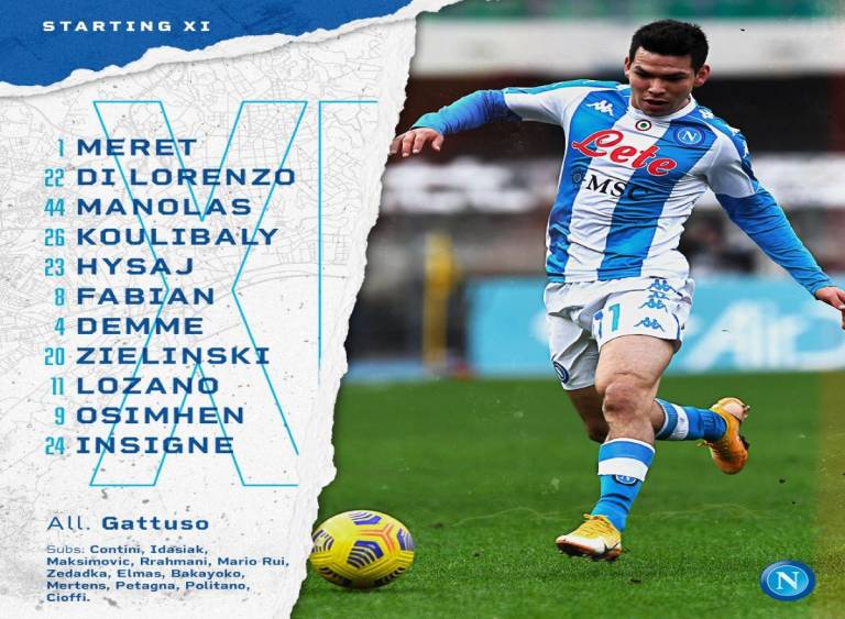 Napoli-Cagliari, le formazioni ufficiali