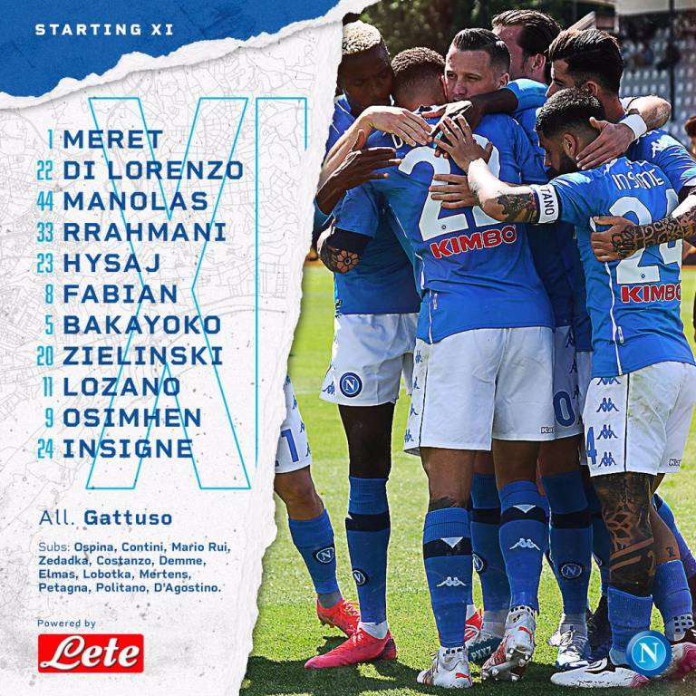 Napoli-Verona, le formazioni ufficiali