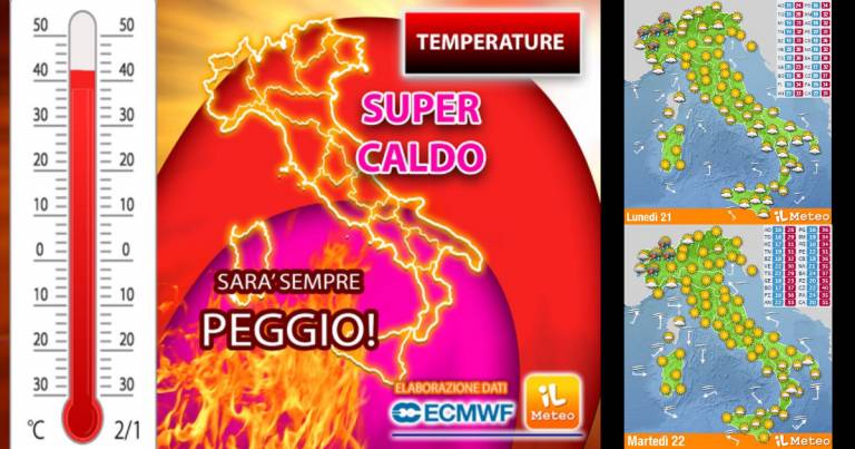 Esplosione di super caldo e nei prossimi giorni andrà sempre peggio