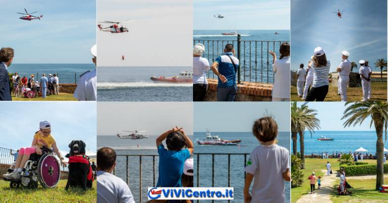 Esercitazione soccorso in mare davanti ai piccoli Ospedale Bambino Gesù