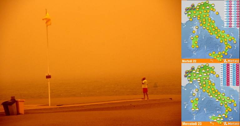 Meteo: arriva la sabbia dal Sahara. Settimana bollente, fino a 46°C