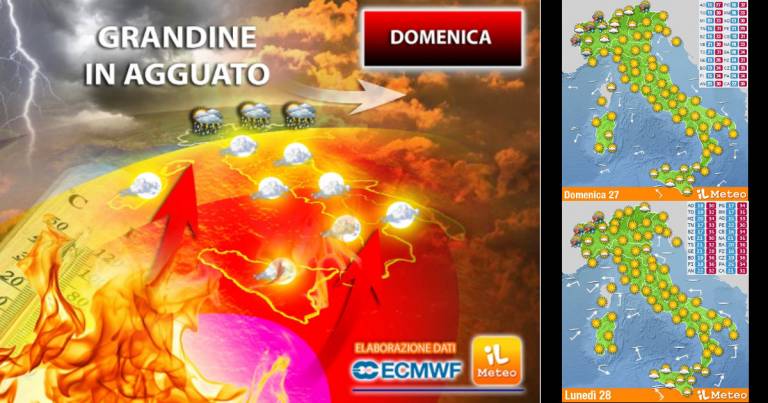 Meteo Domenica 270621: Blitz di Temporali con Grandine