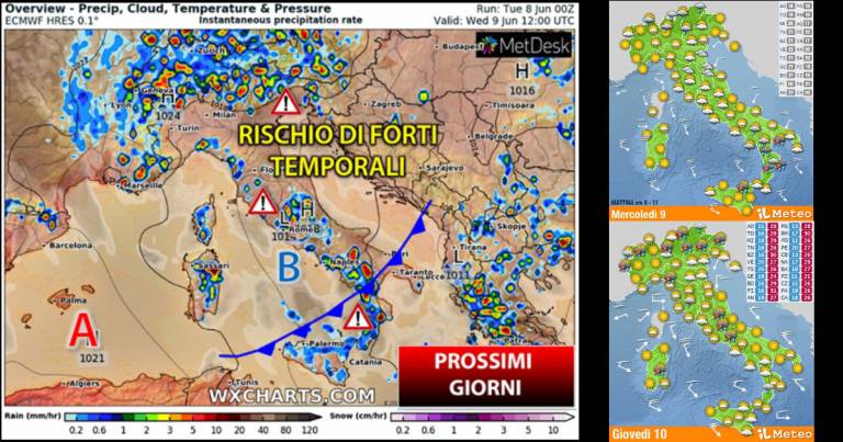 Meteo Nazionale 9-13 giugno: ancora alcuni Temporali. Poi Sole e Caldo