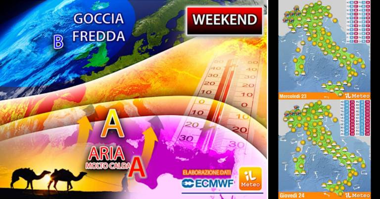 Meteo weekend: anticiclone insidiato da una goccia fredda