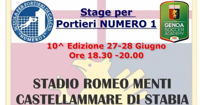 Stage Portieri Numero 1 affiliata al Genoa CFC. Stadio Menti 27-28 giugno