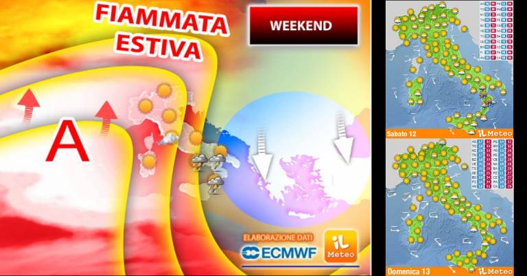Weekend: esplode l’estate e il caldo, anche afoso. Sabato e Domenica..