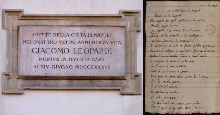 Napoli omaggia Leopardi: dal 1837 è ancora nel cuore della città