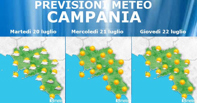 Meteo 20-22 Luglio Campania – Napoli: Miglioramento da oggi