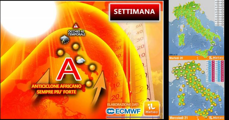 Meteo 20-25 luglio: da oggi Anticiclone Africano sempre più forte