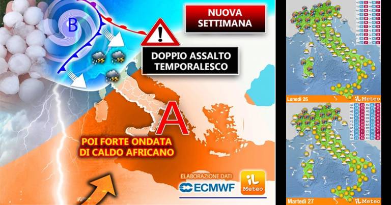 Meteo 26-31 luglio: caldo eccezionale al Centro-Sud, temporali al Nord
