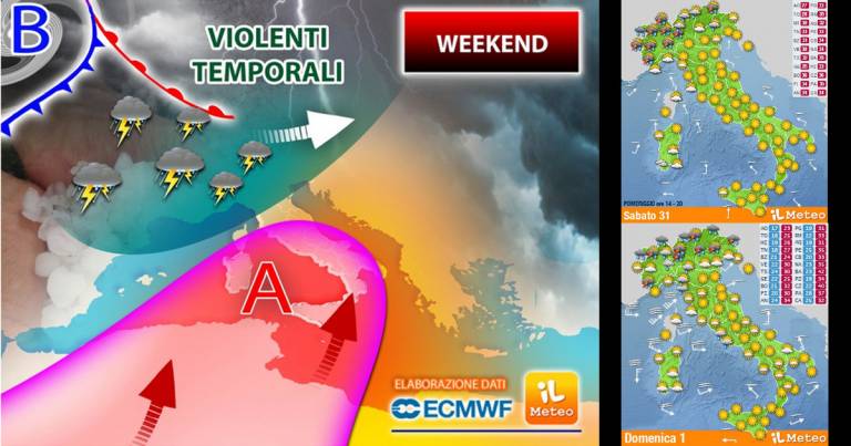 Meteo 31 luglio 5 Agosto: in arrivo temporali pericolosi con grandine