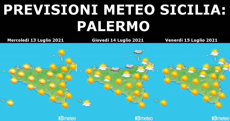 Meteo Sicilia 13-14-15 luglio: oggi apice di caldo sopra i 35°C. Poi…