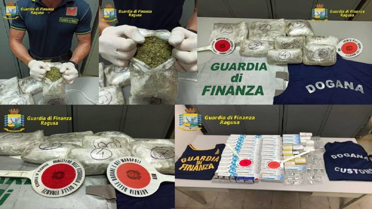 Pozzallo, sequestrati 2 kg di marijuana e medicinali veterinari per doping equino