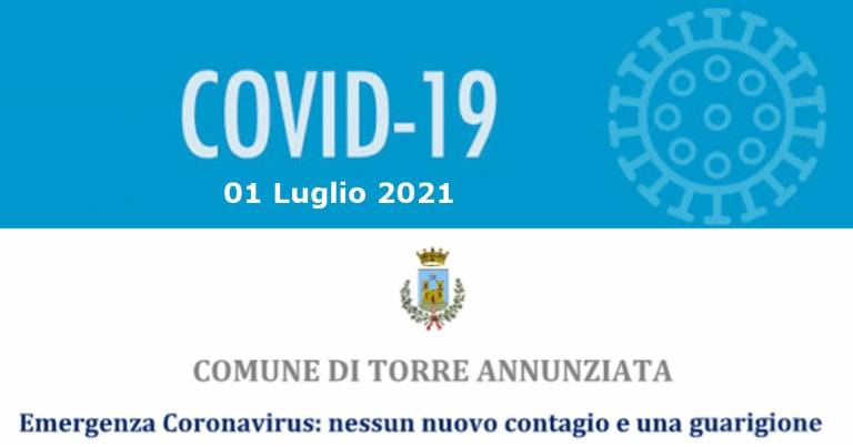 Coronavirus: a Torre Annunziata nessun nuovo contagio e 1 guarigione