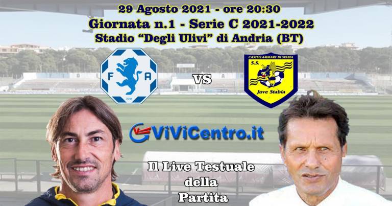 Fidelis Andria-Juve Stabia – Rileggi LIVE 1-1 (1° Casoli, 27° Bentivegna)