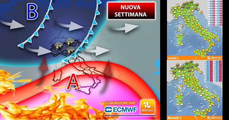 Meteo 2-7 Agosto: Italia divisa in due. Temporali al nord, caldo al Sud