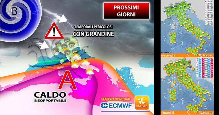 Meteo 4-6 Agosto: rischio intensi nubifragi tra Piemonte e Lombardia