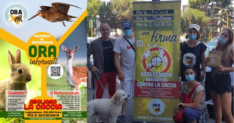 Ora portiamo la caccia al Referendum: raccolta firme in Villa Comunale