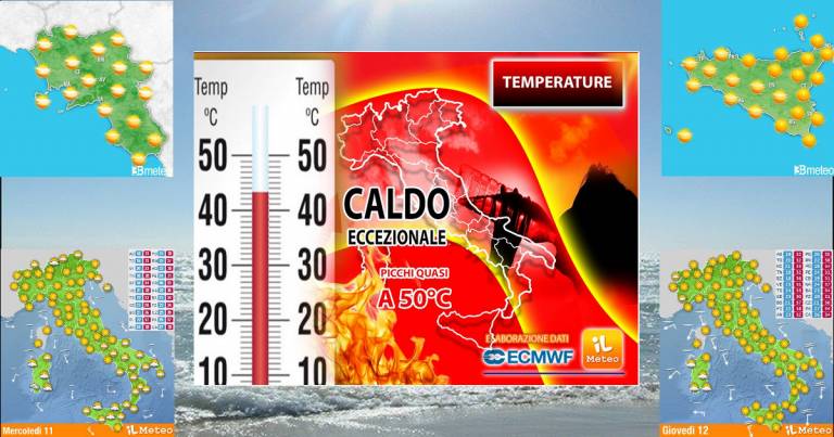 Meteo settimana di Ferragosto: tra poco Caldo fin quasi a 50°C