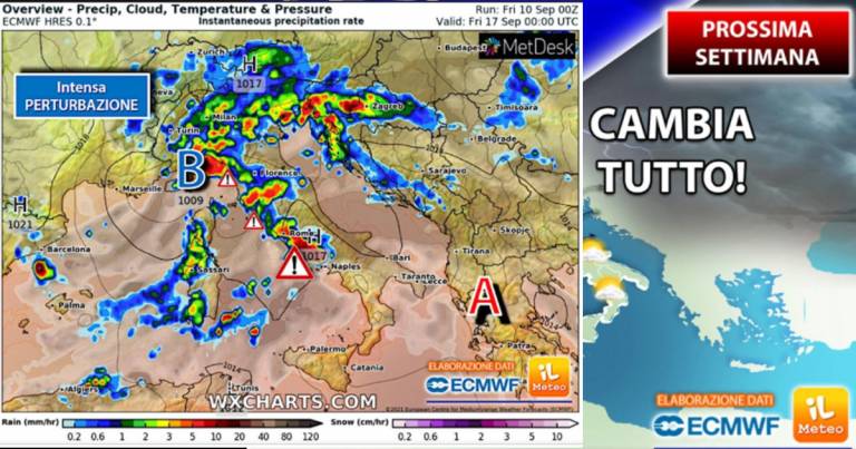 Meteo 11-17 settembre: al Sud, forti temporali e nubifragi