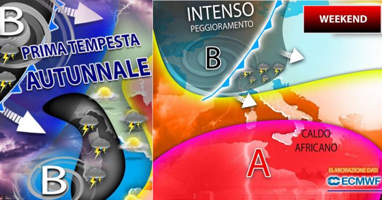 Meteo Weekend: piogge al Nord , ma anche caldo africano al Sud