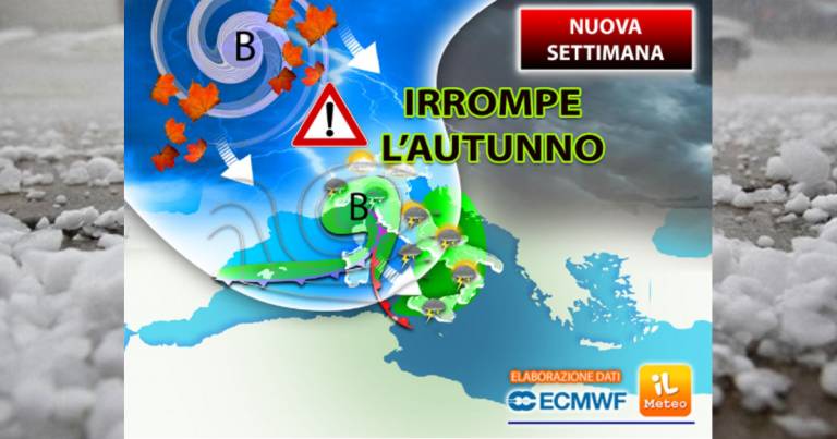 Meteo nuova settimana: irrompe l’autunno. Temporali e locali nubifragi