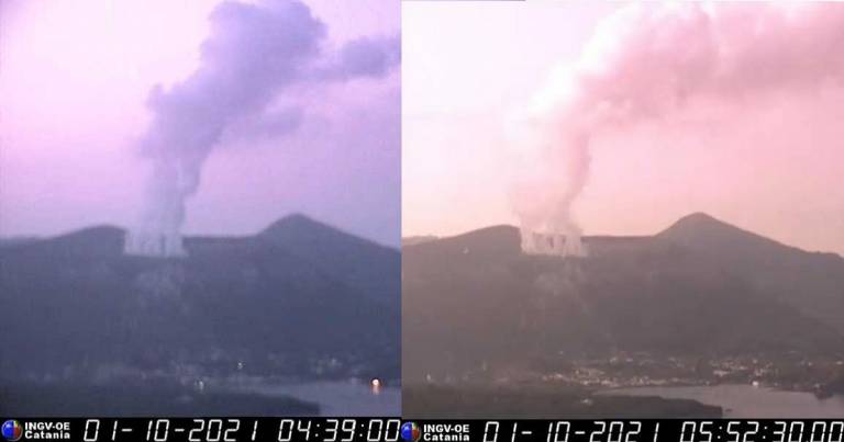 Eolie: un pennacchio di fumo denso da Vulcano. L’allerta passa da verde a giallo