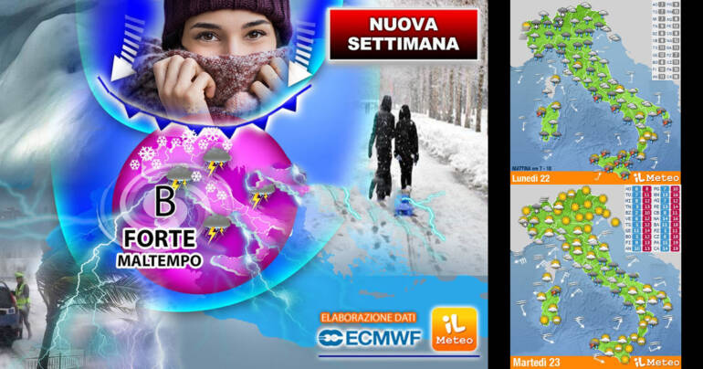 Bassa pressione sul Tirreno, da Giovedì freddo, torna il maltempo